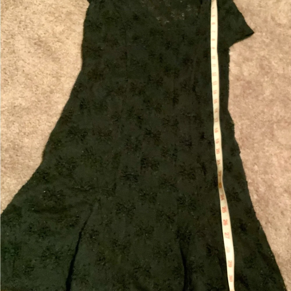 Free People Square Neck Floral Lace Dress Black Size S/P  Raw Edges, fully lined - Picture 6 of 6